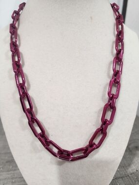Burgundy Link Chain Necklace - Alexa Rae